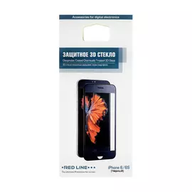 Защитное стекло Red Line Treated 3D Glass для iPhone 6/6S, черное