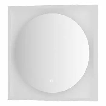 Зеркало Defesto Еclipse 60х60 12W белая рама, с LED-подсветкой, сенсорный выключатель, нейтральный свет DF 2226S