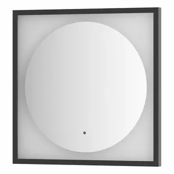 Зеркало Defesto Еclipse 60х60 12W черная рама, с LED-подсветкой, ИК выключатель, нейтральный свет DF 2221R