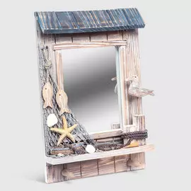 Зеркало декоративное Liansheng бежевое 23.5x6x36 см