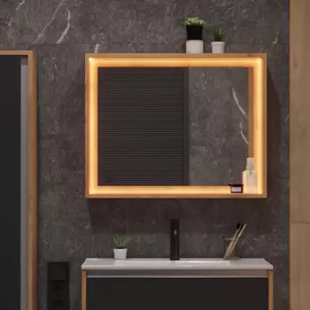 Зеркало для ванной комнаты Зов Женева дуб медовый-100