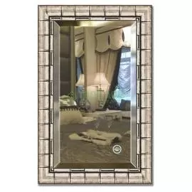Зеркало с фацетом в багетной раме Evoform серебряный бамбук 73 мм 53х83 см