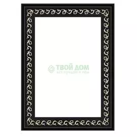 Зеркало с фацетом в багетной раме Evoform черный ардеко 81 мм 55х85 см