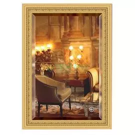 Зеркало с фацетом в багетной раме Evoform сусальное золото 80 мм 75х105 см