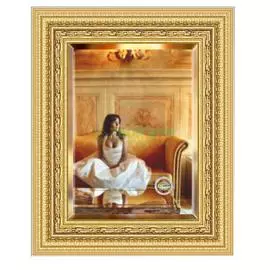 Зеркало с фацетом в багетной раме Evoform сусальное золото 80 мм 45х55 см