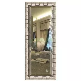 Зеркало с фацетом в багетной раме Evoform серебряный бамбук 73 мм 53х133 см