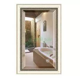 Зеркало с фацетом в багетной раме Evoform состаренное серебро с плетением 70 мм 53х83 см