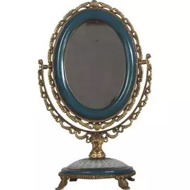 Зеркало Glasar настольное 13х13х30 см голубой