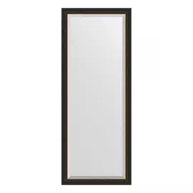 Зеркало напольное с фацетом в багетной раме Evoform черное дерево с золотом 71 мм 79x198 см