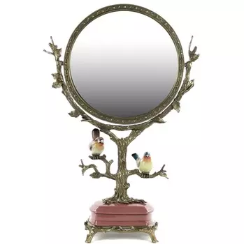 Зеркало настольное с птицами Glasar 37x14x56см