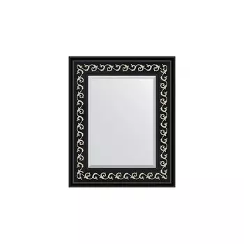 Зеркало с фацетом в багетной раме Evoform черный ардеко 81 мм 45х55 см