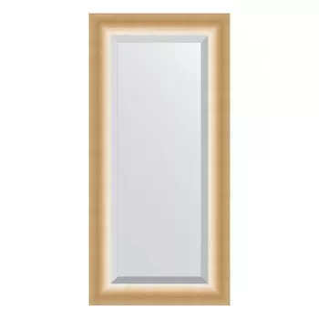 Зеркало с фацетом в багетной раме Evoform травленое золото 87 мм 56х116 см