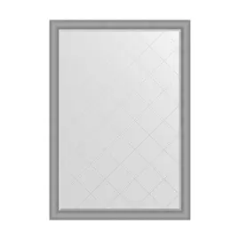 Зеркало с гравировкой в багетной раме Evoform серебряная кольчуга 88 мм 132x187 см