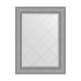 Зеркало с гравировкой в багетной раме Evoform серебряная кольчуга 88 мм 67x89 см