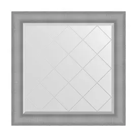 Зеркало с гравировкой в багетной раме Evoform серебряная кольчуга 88 мм 87x87 см