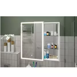 Зеркало-шкаф Мисти аперио 800х800 led левый