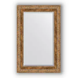 Зеркало с фацетом в багетной раме Evoform виньетка античная бронза 85 мм 55х85 см
