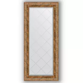 Зеркало с гравировкой в багетной раме Evoform виньетка античная бронза 85 мм 55x125 см
