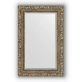 Зеркало с фацетом в багетной раме Evoform виньетка античная латунь 85 мм 55х85 см