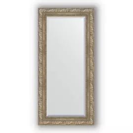 Зеркало с фацетом в багетной раме Evoform виньетка античное серебро 85 мм 55х115 см