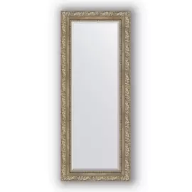Зеркало с фацетом в багетной раме Evoform виньетка античное серебро 85 мм 55х135 см