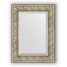 Зеркало с фацетом в багетной раме Evoform барокко серебро 106 мм 60х80 см