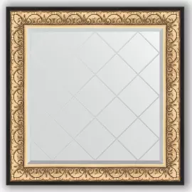 Зеркало с гравировкой в багетной раме Evoform барокко золото 106 мм 90x90 см