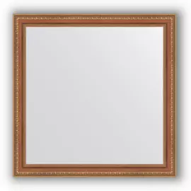 Зеркало в багетной раме Evoform бронзовые бусы на дереве 60 мм 75х75 см