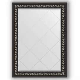 Зеркало с гравировкой в багетной раме Evoform черный ардеко 81 мм 75x102 см