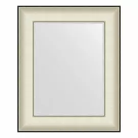 Зеркало в багетной раме Evoform белая кожа с хромом 78 мм 44х54 см