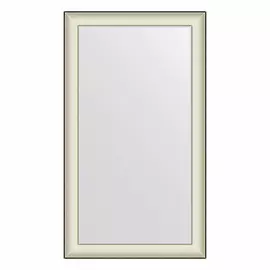 Зеркало в багетной раме Evoform белая кожа с хромом 78 мм 68х118 см