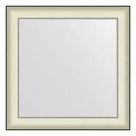 Зеркало в багетной раме Evoform белая кожа с хромом 78 мм 68х68 см