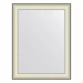 Зеркало в багетной раме Evoform белая кожа с хромом 78 мм 68х88 см