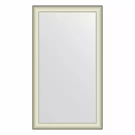Зеркало в багетной раме Evoform белая кожа с хромом 78 мм 78х138 см