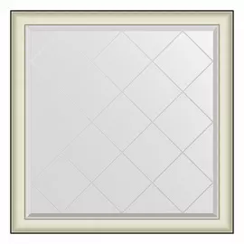 Зеркало с гравировкой в багетной раме Evoform белая кожа с хромом 78 мм 104х104 см