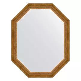 Зеркало в багетной раме Evoform состаренная бронза с плетением 70 мм 73x93 см