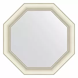 Зеркало в багетной раме Evoform белый с серебром 60 мм 56х56 см