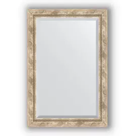 Зеркало с фацетом в багетной раме Evoform прованс с плетением 70 мм 63х93 см