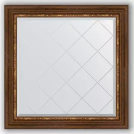 Зеркало с гравировкой в багетной раме Evoform римская бронза 88 мм 86x86 см