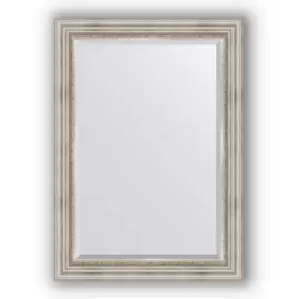 Зеркало с фацетом в багетной раме Evoform римское серебро 88 мм 76х106 см