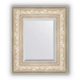 Зеркало с фацетом в багетной раме Evoform виньетка серебро 109 мм 50х60 см