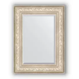 Зеркало с фацетом в багетной раме Evoform виньетка серебро 109 мм 60х80 см