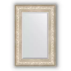 Зеркало с фацетом в багетной раме Evoform виньетка серебро 109 мм 60х90 см