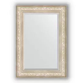 Зеркало с фацетом в багетной раме Evoform виньетка серебро 109 мм 70х100 см