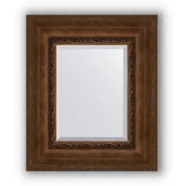 Зеркало с фацетом в багетной раме Evoform состаренная бронза с орнаментом 120 мм 52х62 см