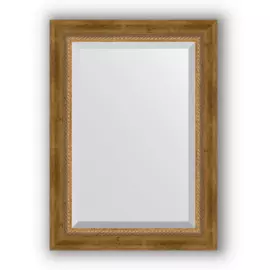 Зеркало с фацетом в багетной раме Evoform состаренное бронза с плетением 70 мм 53х73 см