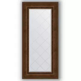 Зеркало с гравировкой в багетной раме Evoform состаренная бронза с орнаментом 120 мм 62x132 см