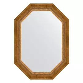 Зеркало в багетной раме Evoform состаренная бронза с плетением 70 мм 53x73 см