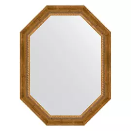 Зеркало в багетной раме Evoform состаренная бронза с плетением 70 мм 63x83 см