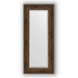 Зеркало с фацетом в багетной раме Evoform состаренное дерево с орнаментом 120 мм 62х142 см